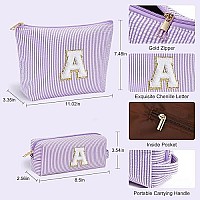 Yoolife Purple Cute Travel Makeup Bag Preppy Makeup Bag Sweet 16 Gifts Sister Girlfriend Gifts Monogram Makeup Bag Make Up Bag