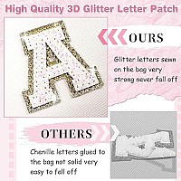 Small Initial Patch Makeup Bag Personalized Gifts Make Up Bag White Cute Pu Leather Glitter Letter Cosmetic Bag With Zipper Tren