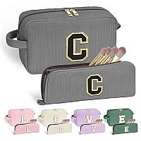 Yoolife Monogram Makeup Bag Gifts For Women Teen Girls Cute Travel Makeup Bag Cosmetic Bag Preppy Skincare Girls Makeup Bags F