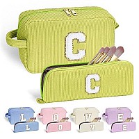 Yoolife Teen Girl Gifts Trendy Stuff Initial Cosmetic Bag Cute Makeup Bag Brush Pouch Teen Girl Gifts Mom Grandma Birthday Gif