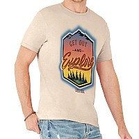 Men Crew Tee Get Out And Explore Beige By Delsol For Men 1 Pc Tshirt 2Xl