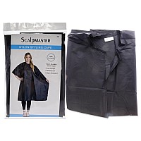 Nylon Styling Cape With Snap Closure Black By Scalpmaster For Unisex 1 Pc Apron