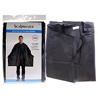 Nylon Styling Cape With Velcro Closure Black By Scalpmaster For Unisex 1 Pc Apron