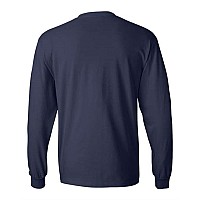 Hanes Beefyt Long Sleeve Tshirt Navy S