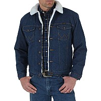 Wrangler Mens Style Cowboy Cut Western Lined Jacket Denimsherpa Xlarge