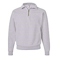 Jerzees Super Sweats Nublend Quarterzip Cadet Collar Sweatshirt Ash S