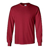 Gildan Ultra Cotton Long Sleeve Tshirt Cardinal Red Xl