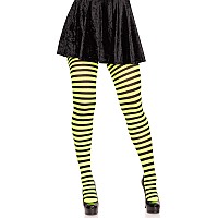 Nylon Stripe Tights Os Black