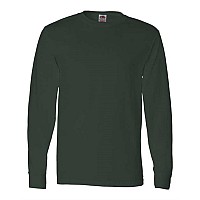 Fruit Of The Loom Hd Cotton Long Sleeve Tshirt Forest Green S