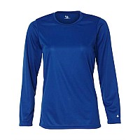 Badger Womens Bcore Long Sleeve Tshirt Royal Xs