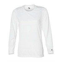 Badger Womens Bcore Long Sleeve Tshirt White Xs