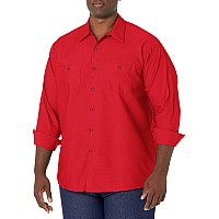 Red Kap Mens Industrial Work Shirt Regular Fit Long Sleeve Large