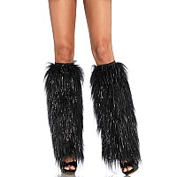 Furry Lurex Leg Warmers Os Bl