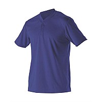 Alleson Athletic Youth Baseball Two Button Henley Jersey Royal L