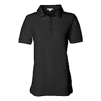 Featherlite Womens Silky Smooth Piqu Sport Shirt Black Xl