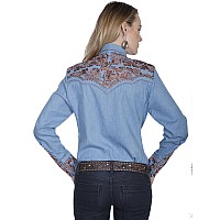 Floral Tooled Emb Blouse