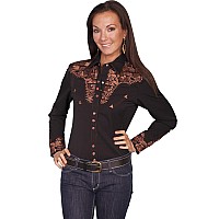 Floral Tooled Emb Blouse