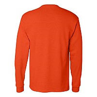 Hanes Authentic Long Sleeve Pocket Tshirt Orange M