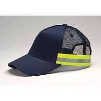 Tr102 Trucker Reflector Cotton Twill Six Panel Structured Midprofile High Visibility Contrast Color Taping With Reflecti