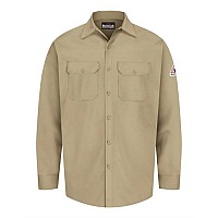 Bulwark Flame Resistant Excel Work Shirt Long Sizes Khaki Lt