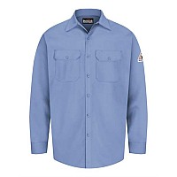 Bulwark Flame Resistant Excel Work Shirt Long Sizes Light Blue Lt