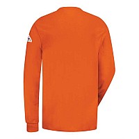 Bulwark Long Sleeve Tagless Henley Shirt Orange M