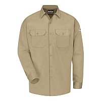 Bulwark Work Shirt Excel Fr Comfortouch Long Sizes Khaki Lt