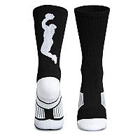 Basketball Socks Half Cushioned Crew Socks Black One Size Fits All