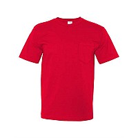 Bayside Usamade Short Sleeve Tshirt With A Pocket Red M