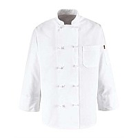 Chef Designs Ten Knot Button Chef Coat White S