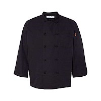 Chef Designs Black Knot Button Chef Coat Black L