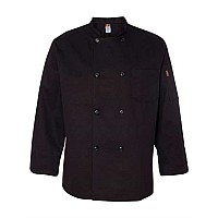 Chef Designs Black Traditional Chef Coat Black Xs