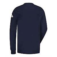 Bulwark Long Sleeve Tagless Henley Shirt Navy L