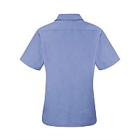 Red Kap Womens Short Sleeve Specialized Pocketless Work Shirt Light Blue L