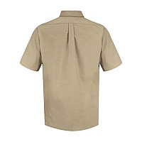 Red Kap Poplin Short Sleeve Dress Shirt Khaki L