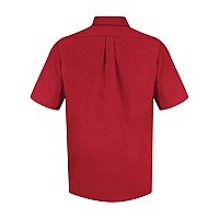 Red Kap Poplin Short Sleeve Dress Shirt Red M