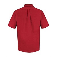 Red Kap Poplin Short Sleeve Dress Shirt Long Sizes Red Xlt