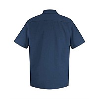 Red Kap Specialized Short Sleeve Pocketless Work Shirt Navy L