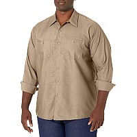 Red Kap Mens Industrial Work Shirt Regular Fit Long Sleeve Khaki Xlarge