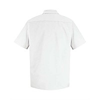 Red Kap Specialized Short Sleeve Pocketless Work Shirt White S