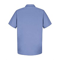 Red Kap Cotton Short Sleeve Uniform Shirt Light Blue L