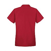 Red Kap Womens Loose Fit Short Sleeve Button Smock Red L