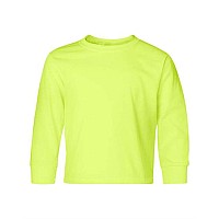 Jerzees Dripower Youth Long Sleeve 5050 Tshirt Safety Green S