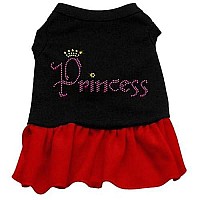 Princess Rhinestone Dress Black with Red XS