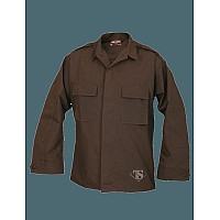 Tactical Shirt Long Sleeve Brown Mens Poly Cotton Xll