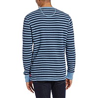 Izod Mens Thermal Stripe Waffle Crew Neck Long Sleeve Shirt