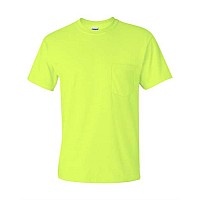 Gildan Ultra Cotton Pocket Tshirt Safety Green M