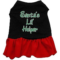 Santa's Lil Helper Screen Print Dress Black with Red XS