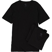 Jockey Mens Undershirt Classic Vneck 3 Pack Black M