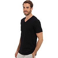 Jockey Mens Undershirt Classic Vneck 3 Pack Black M